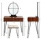 Makeup Dressing Table Included Soft Cushion Seat Stool with 3 Lighting Modes and 2 Large Drawers